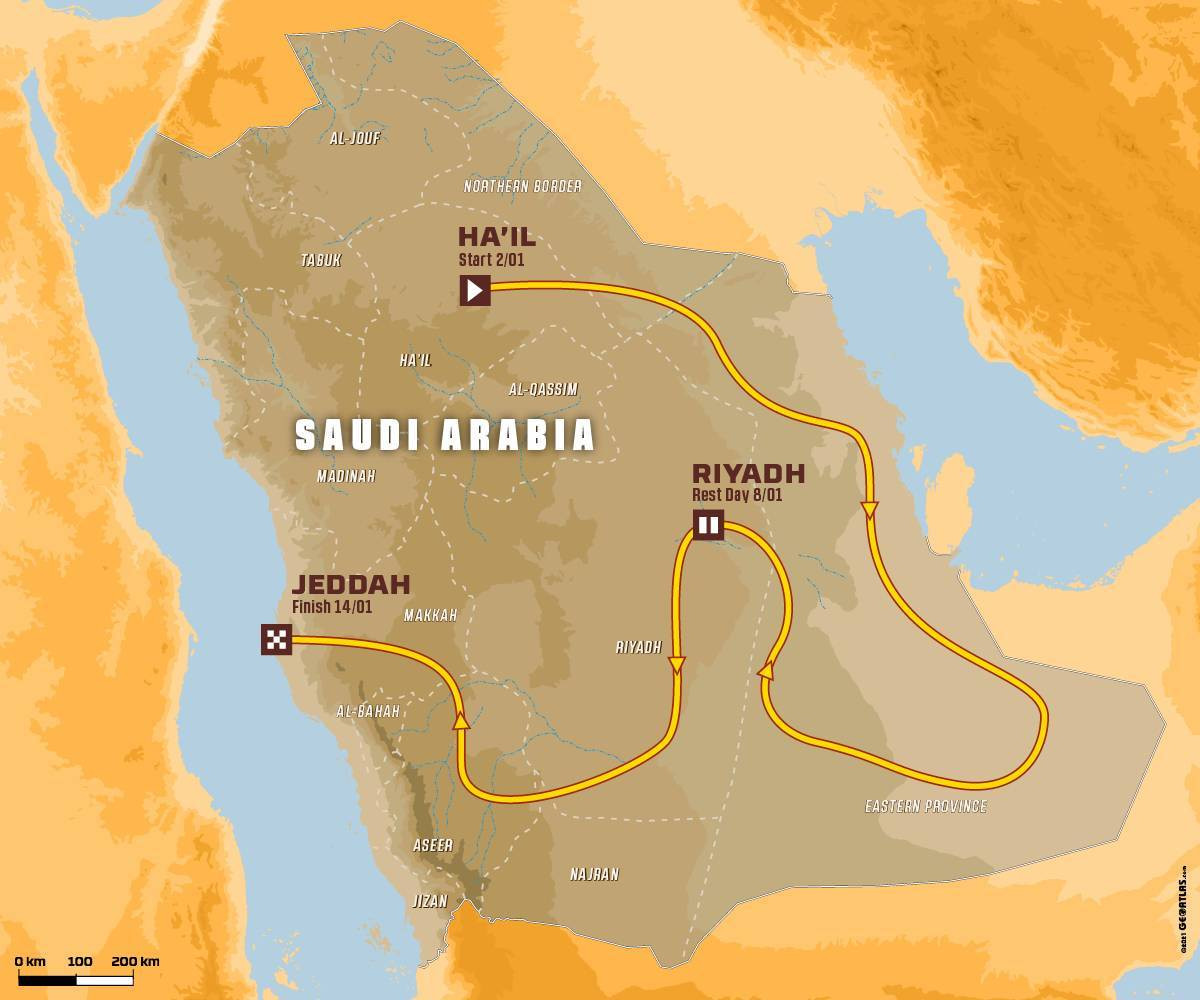 Карта Дакар 2022 року